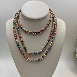 Kenneth Jay Lane Vibrant Colorful  Three Strand Beaded Nesting Layered Necklace